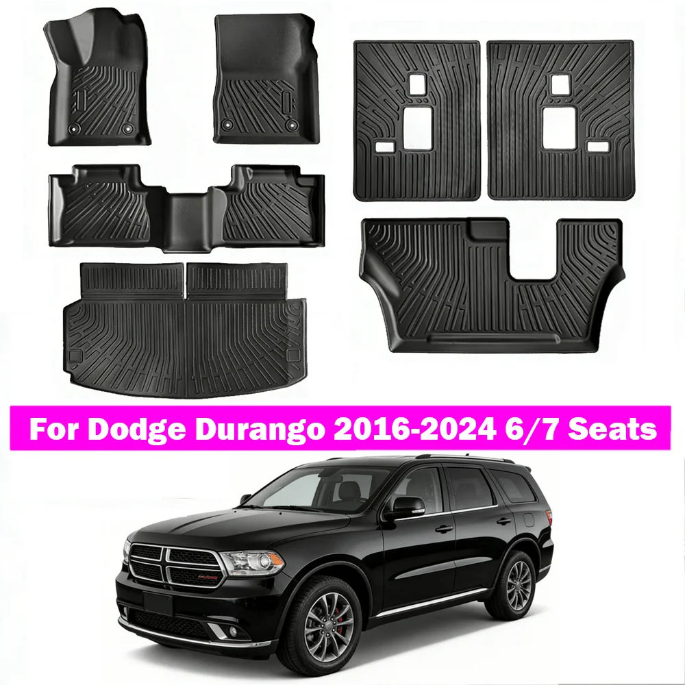 

2016-2024 TEP Car Floor Mats for Dodge Durango 6/7 Seats All-Weather Waterproof Non-Slip Trunk Mat Backrest Mat Car Accessories