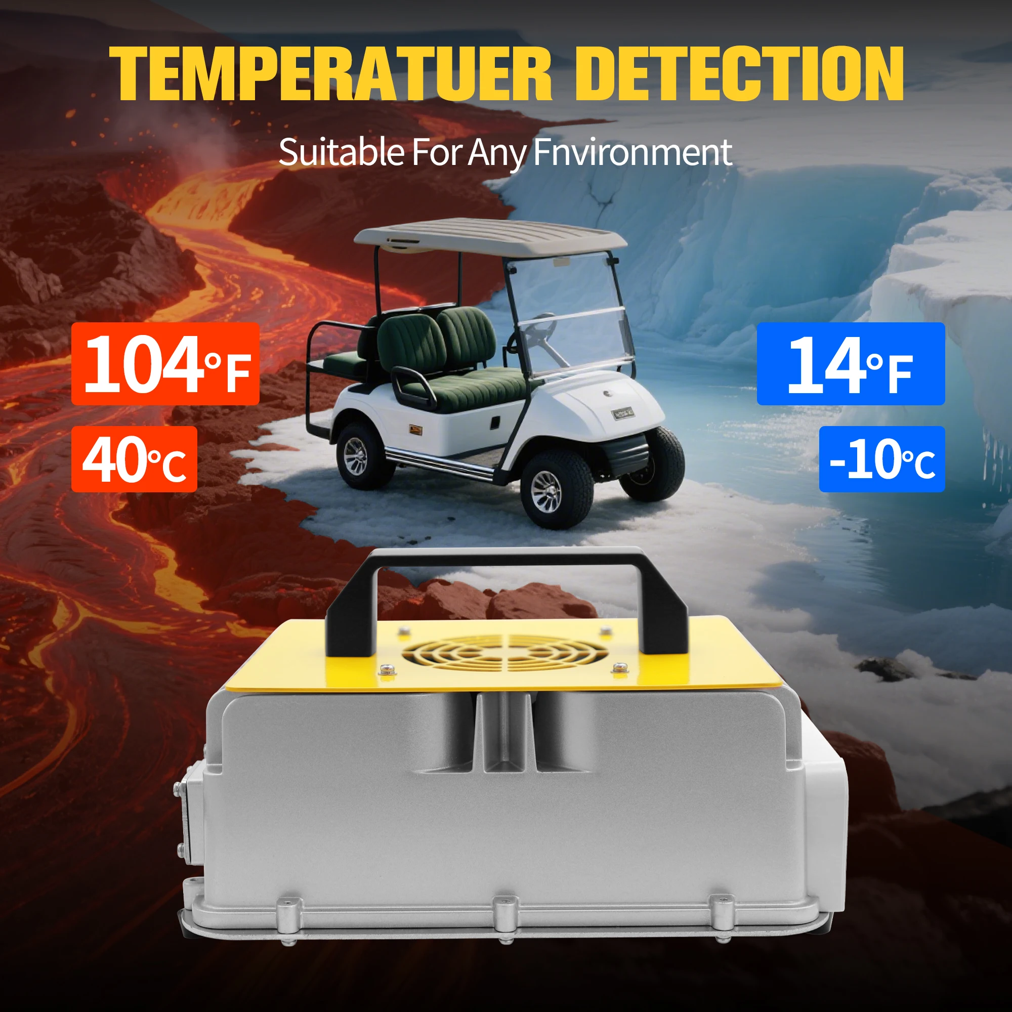 Club Car EZGO TXT & RXV Universal 6 em 1 Carregador de bateria para carrinho de golfe 15A 48V/18A 36V para modos de carga de chumbo-ácido/lítio
