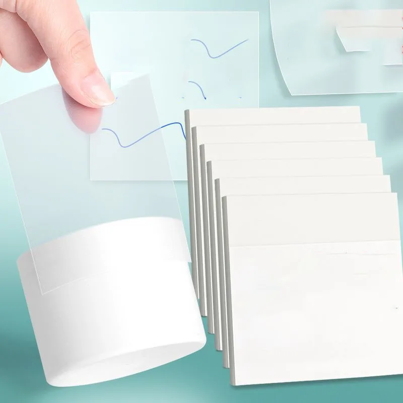 50sheets Transparent Convenient Notepad Handwritten with Adhesive Tear Off Waterproof and Durable Stickers Student Stationery