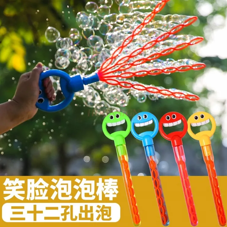 Bubble toy children's fully manual bubble blowing stick device