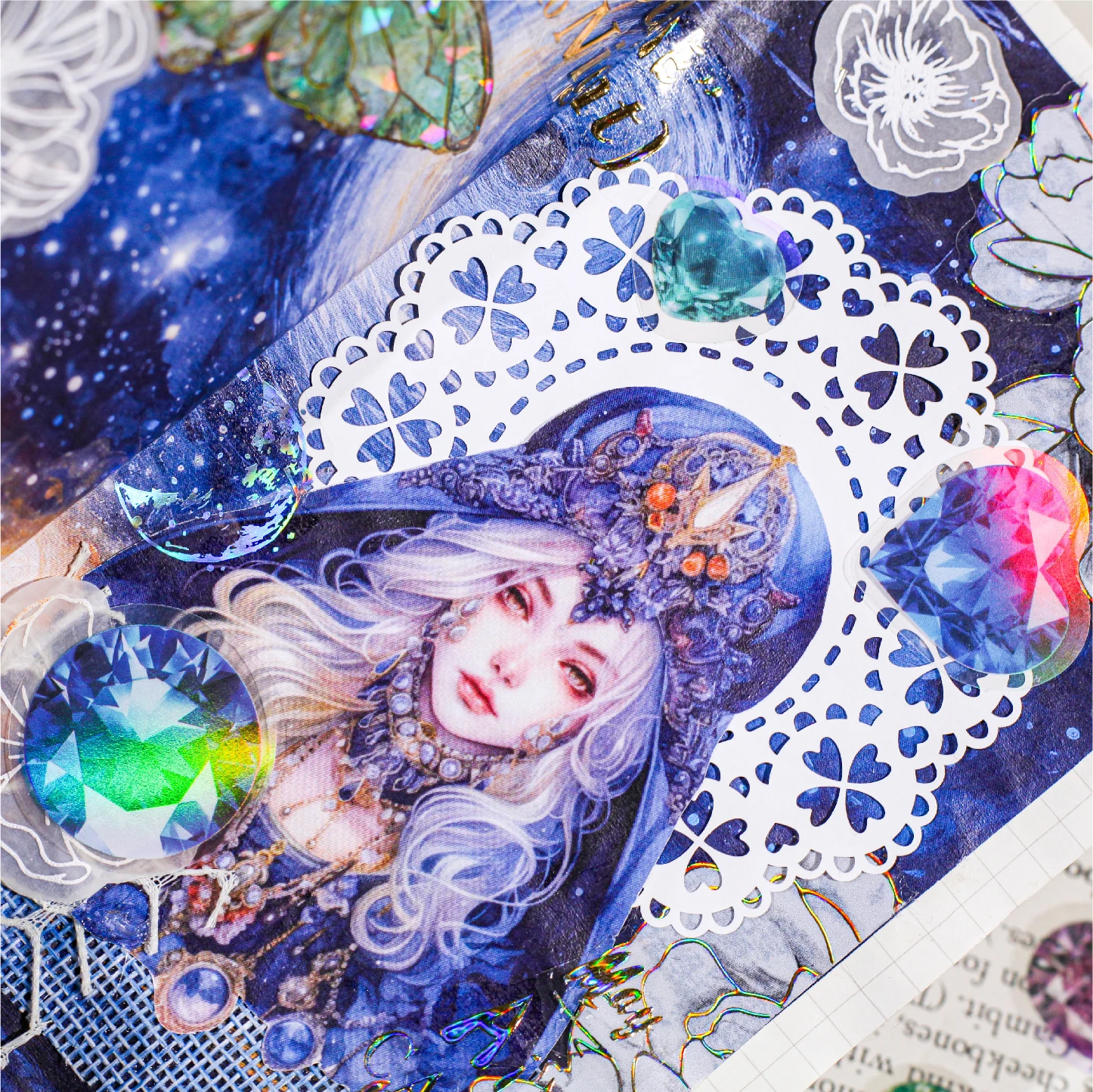 30 قطعة INS الكرتون الأحجار الكريمة ملصق حزمة سكرابوكينغ المواد DIY بها بنفسك ألبوم اليوميات الزخرفية تسميات القرطاسية الجمالية ملصقات