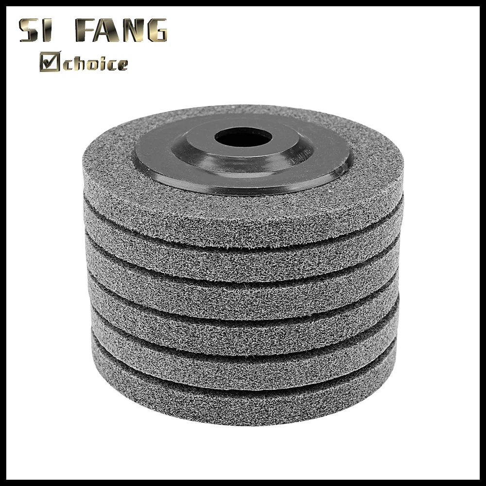 5/10pcs 5/4.5 inch 115mm Nylon Fiber Polishing Wheel Non Woven Abrasive disc 125 mm Bore 7/8