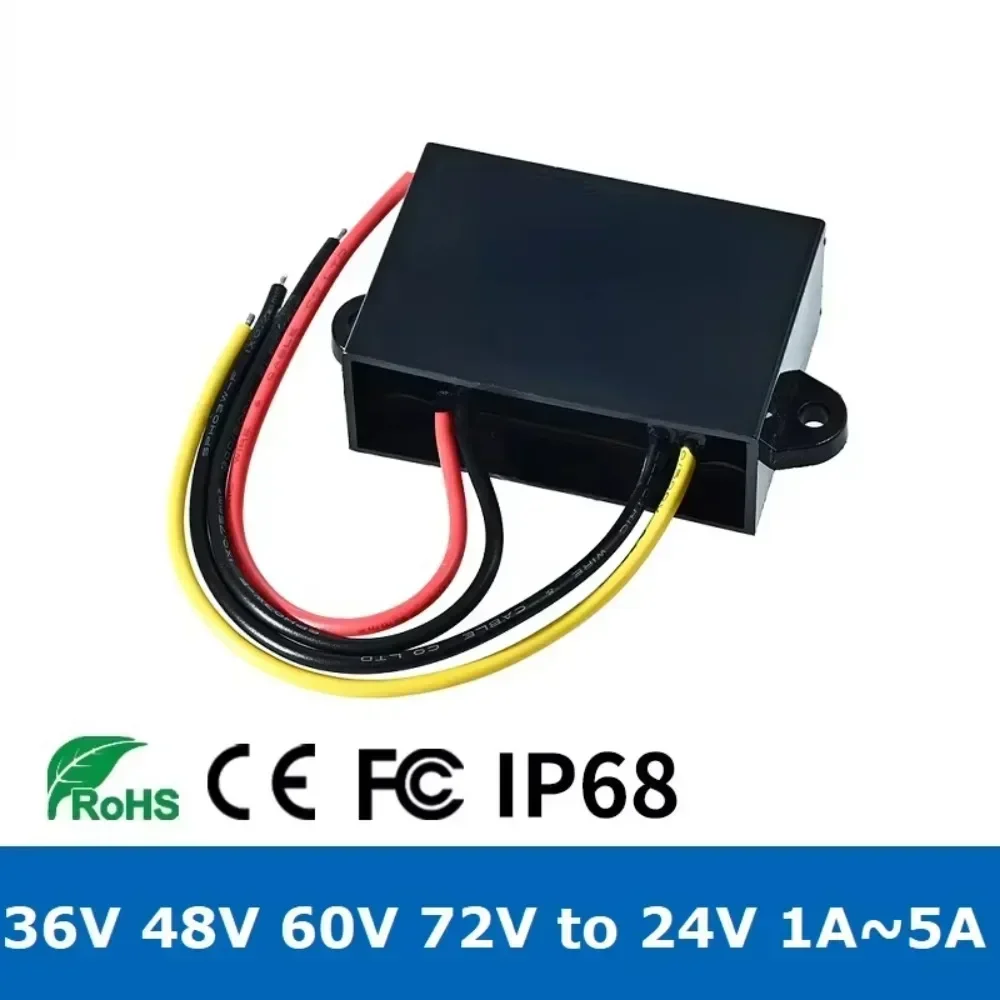 

DC DC Converter 36V 48V 60V 72V to 24V 1A 3A 5A Buck Voltage Power Regulator 72 60 48 36 Volt to 24 Volt Transformer Module