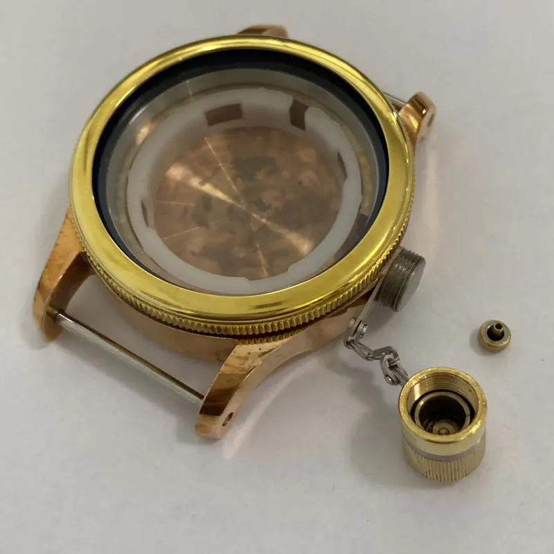 Watch Modify Parts 44mm Vintage Style CUSN8 Bronze Material Watch Case Sapphire Glass Suitable For ETA 2824/SW200 Movement 50Bar