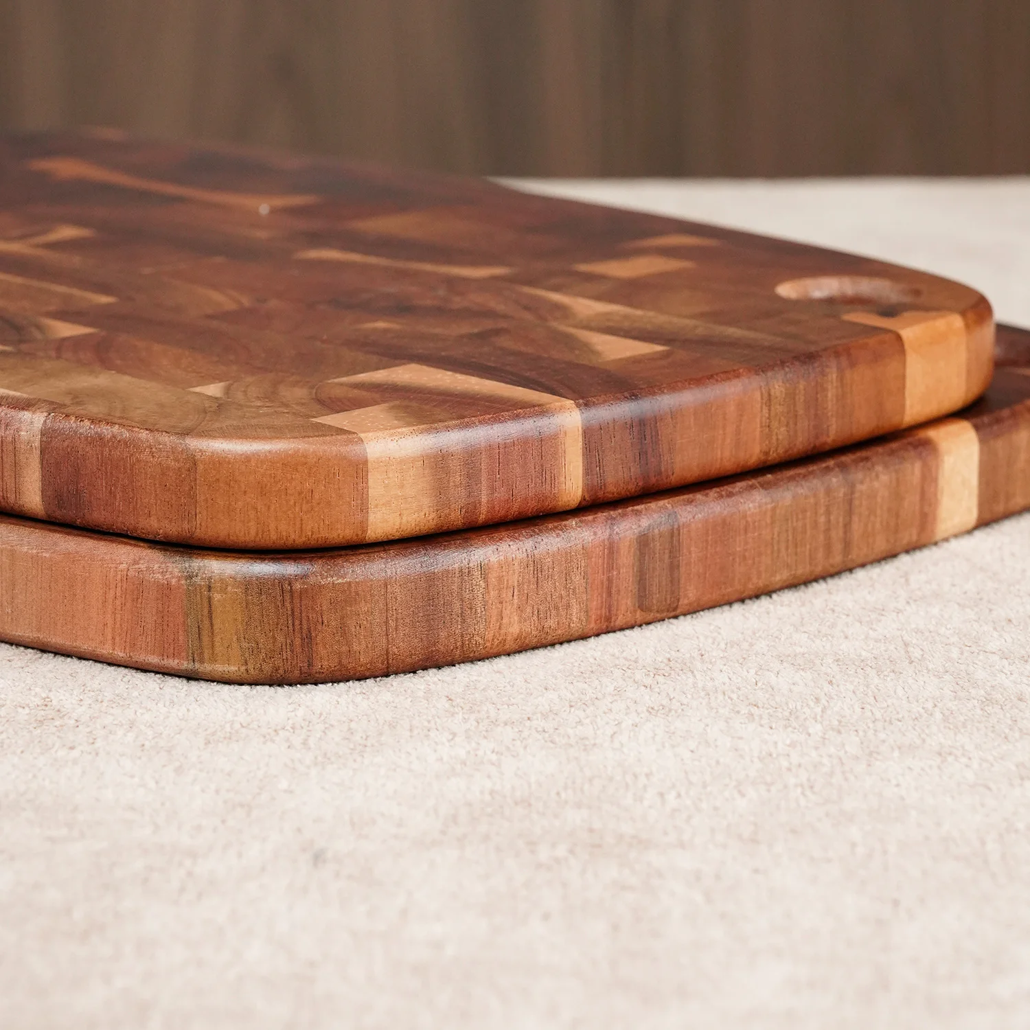 Tabla de cortar de madera de acacia, tabla de cortar de madera con asas, tabla de carnicero para carne, queso, Ideal para cortar, cortar y cortar en cubitos