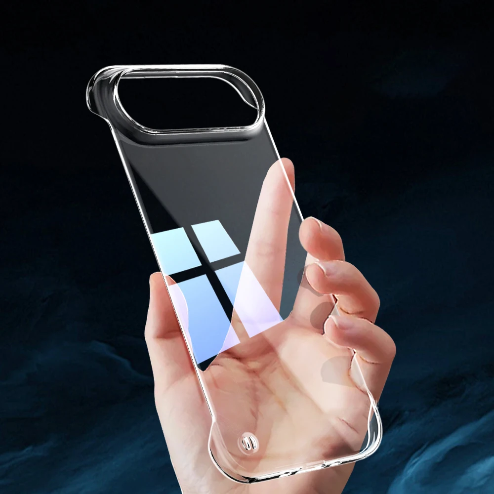 Transparent Half-Pack PC Hard Case For iPhone 17 Air 16 15 14 13 12 Pro Max Plus Mini 16E Clear Back Cover Bezel-Less Ultra Thin