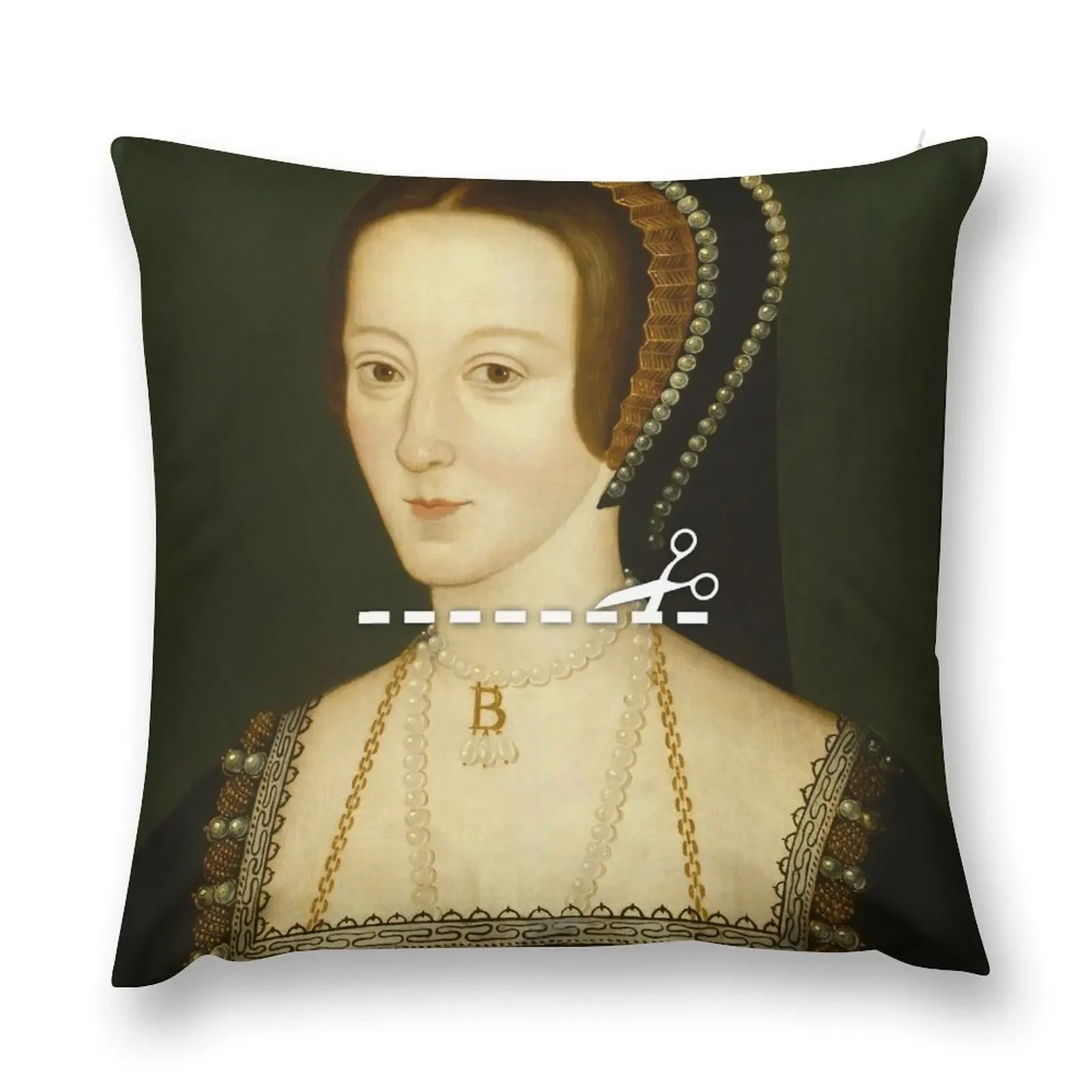 

Cut Here - Anne Boleyn Throw Pillow Sitting Cushion Pillowcases Pillowcases Cushion Covers Sofa Cushion Cover pillow