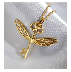 Harry Potter Winged Key Necklace Golden Snitch Pendant Necklace Fashion Jewelry Magic Key Clavicle Chains for Women Men Gift