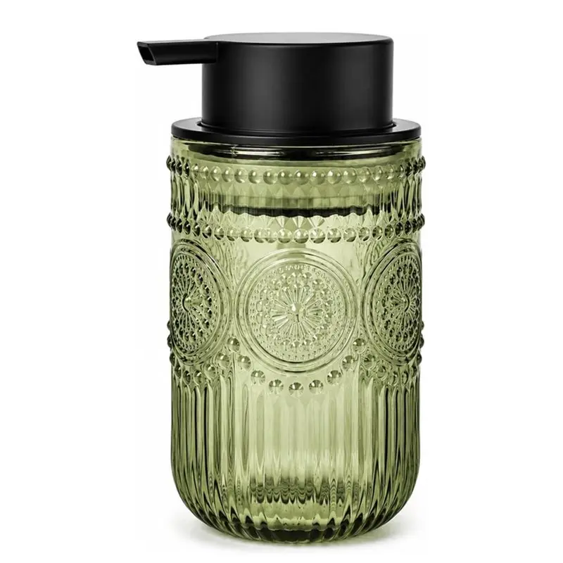 Exquisite-Foaming Soap Dispenser 14 OZ Refillable Hand Wash With Black Pump For Bathroom & Kitchen