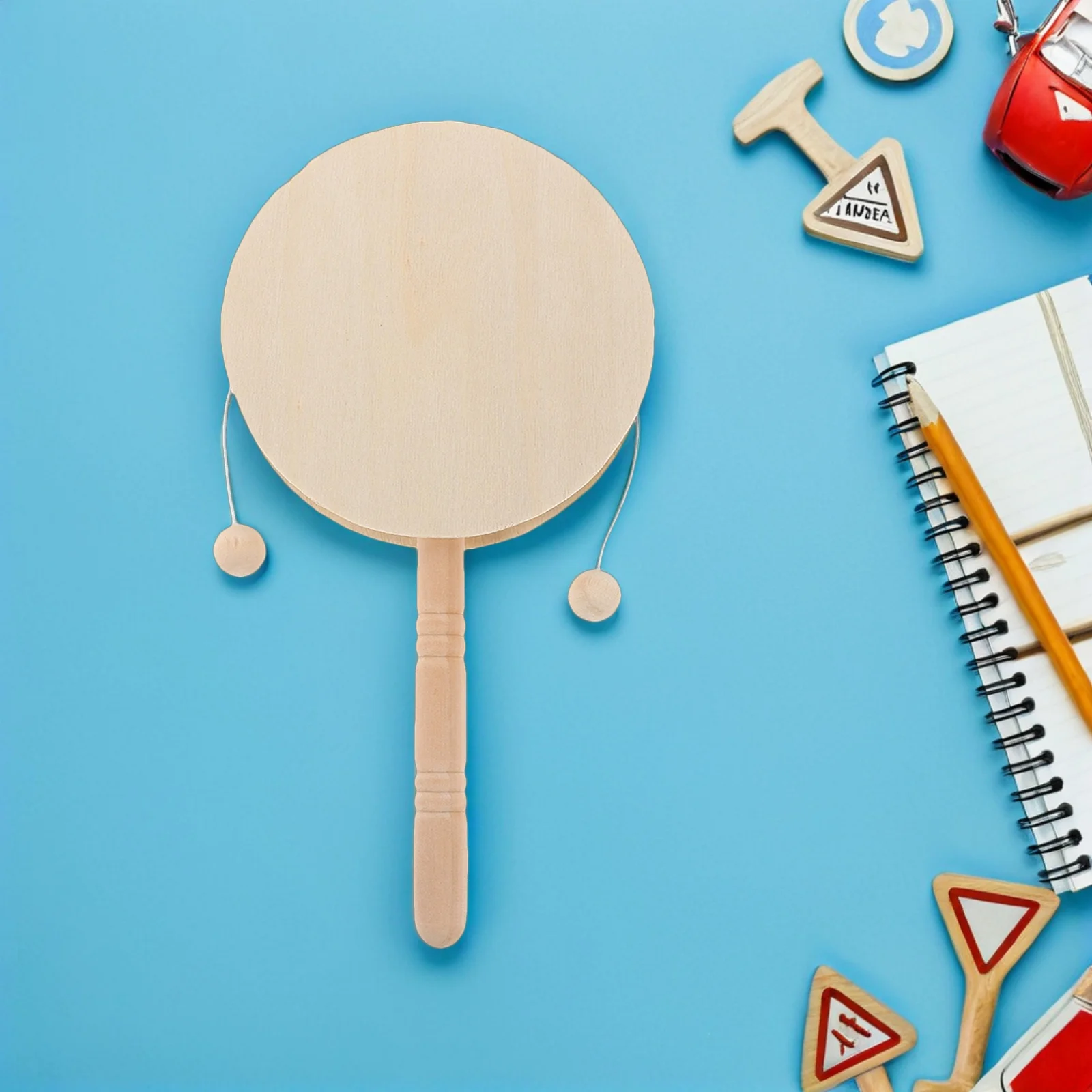 10 stuks DIY Graffiti Rammelaar Drum Blank Houten Hand Slaginstrumenten voor Kinderen Creatieve Kunst en Ambachten Kid Aap Drum