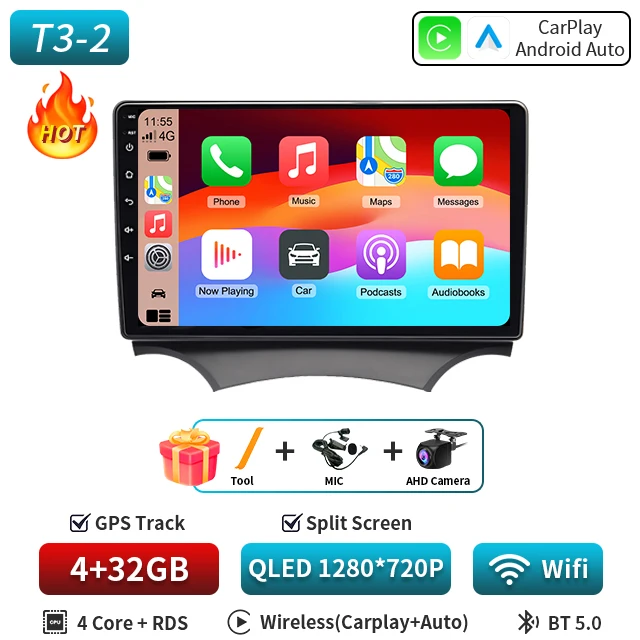 Android 16 Auto autoradio voor Ford Ka 2008 2009 2010 2011 2012 2013 2014 Carplay multimediaspeler stereo GPS head unit DSP BT