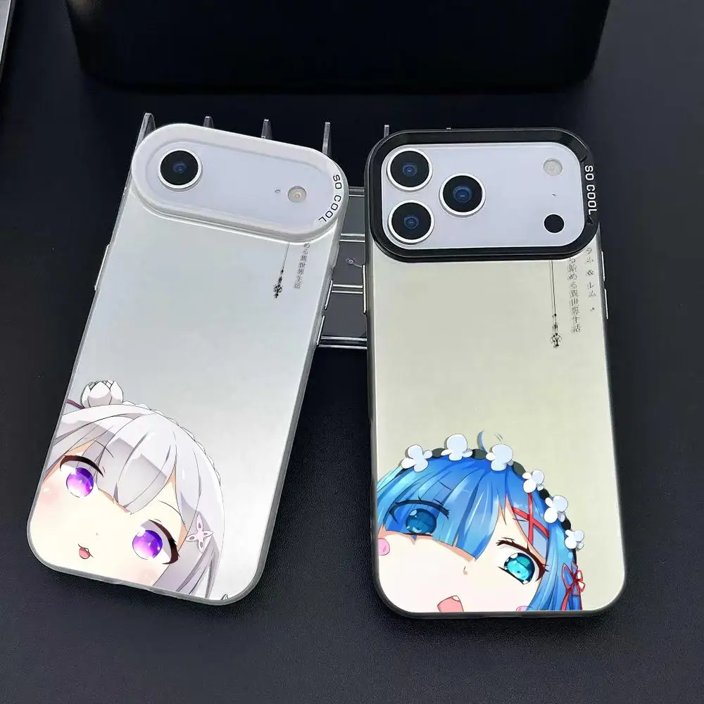Japan Anime Re Z-zeroES Custodia per telefono carina per iPhone 17 16 15 14 13 12 11 Pro Max Air Matte Laser Aurora Custodia antiurto