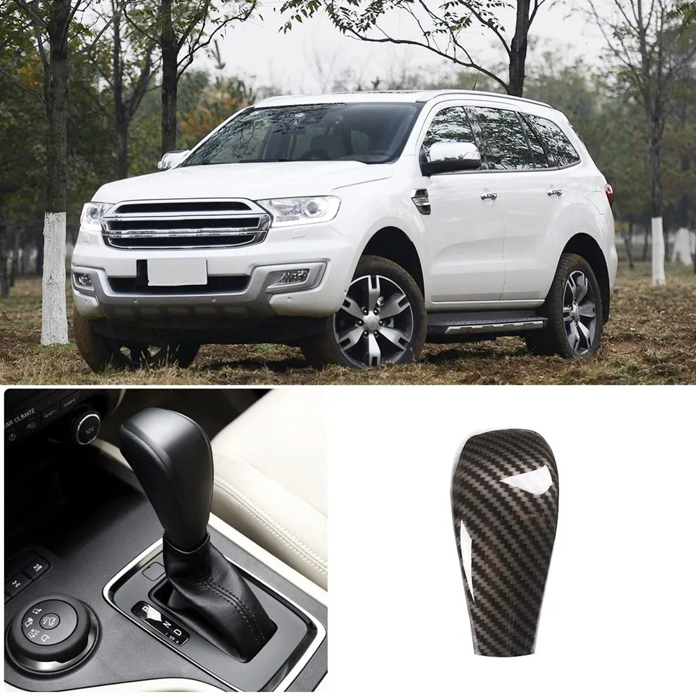 For Ford Ranger Everest T6 T7 2015-2018 Center Control Gear Shift Knob Cover Trim Decorative Accessories, Black