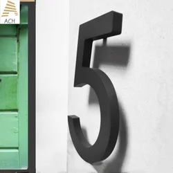 8 inch Floating House Numbers for Outside, Black Modern House Address Numbers Decor Visibility Signage with Nail Kits 20cm