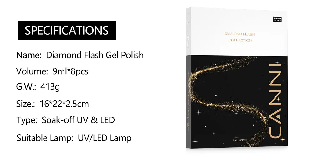 9 ml CANNI Cat Eye Nagel-Gel-Nagellack-Set, TPO-FREI, Soak Off UVLED Diamond Sparkle, wunderschöne Farbe, semi-permanent, EU-Standard-Gel-Nagel – Detail 13