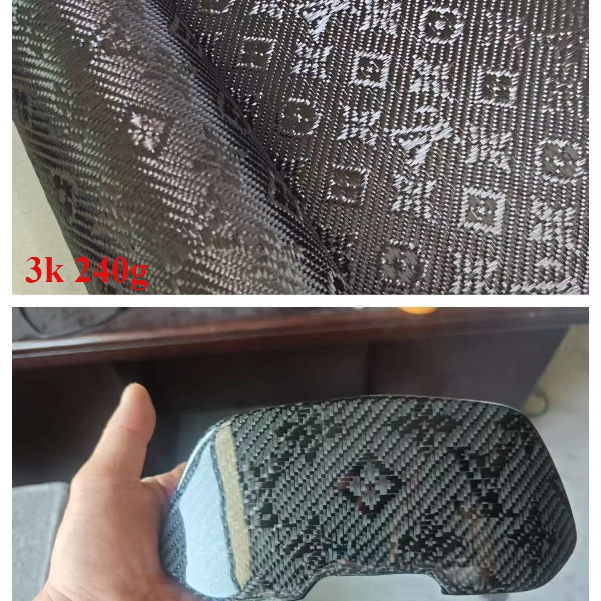 

real carbon fiber fabric 3K 240g jacquard fabric cloth geometric pattern 1m wide Continuously rolled up without folding cut