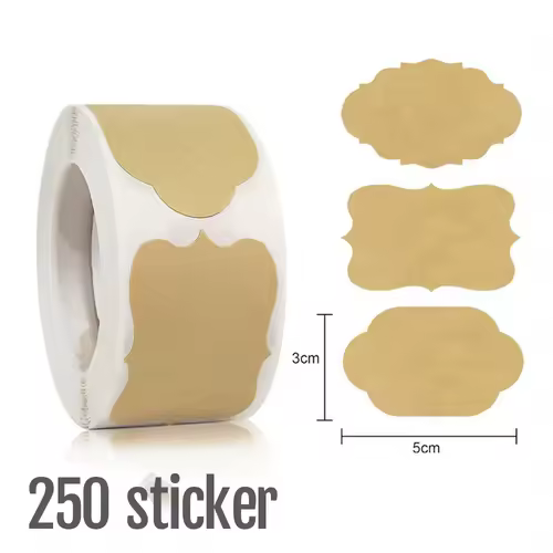 1Roll Kraft Paperblank Can Write Name Self-adhesive Sealing Gift Stickers Home Packaging Seal Labels Rectangle - Image 8