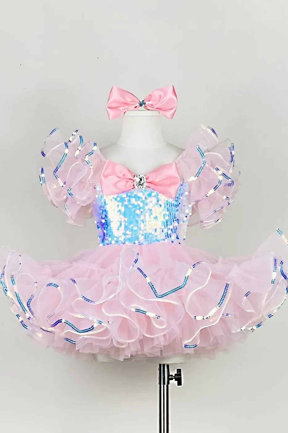 أطفال قاعة الملابس الترتر الحديثة الرقص توتو فستان الفتيات ملابس رقص الجاز مرحلة ارتداء طفل فستان الزفاف الأميرة