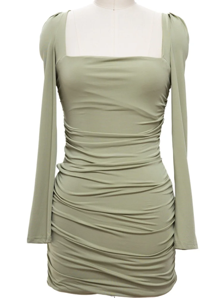 

Sexy Backless Long-sleeved Spice Girls Nightclub Slim-fitting Hip-wrapped Short Dress