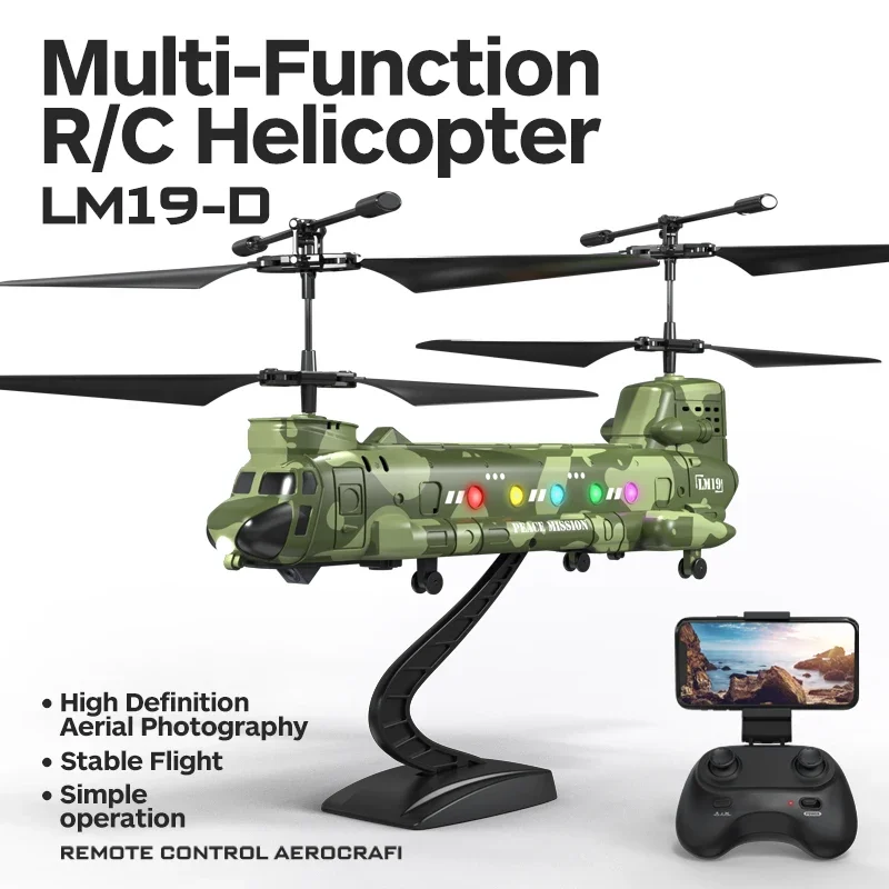 

Rc Helicopter with Camera for Boys Remote Control Plane Aerial Photography Aircraft with Light Electric Model Toy Children Gift