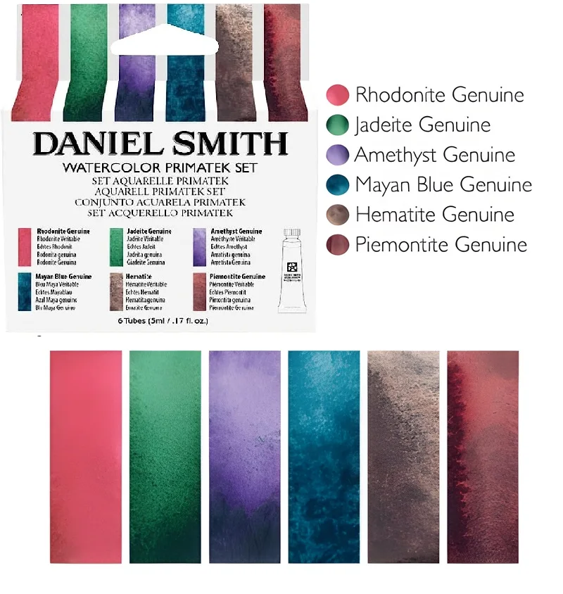 Daniel Smith-pintura de acuarela profesional, 6 colores, 5ml, Mineral, Essentials, conjunto de Acuarelas, pincel de pintura