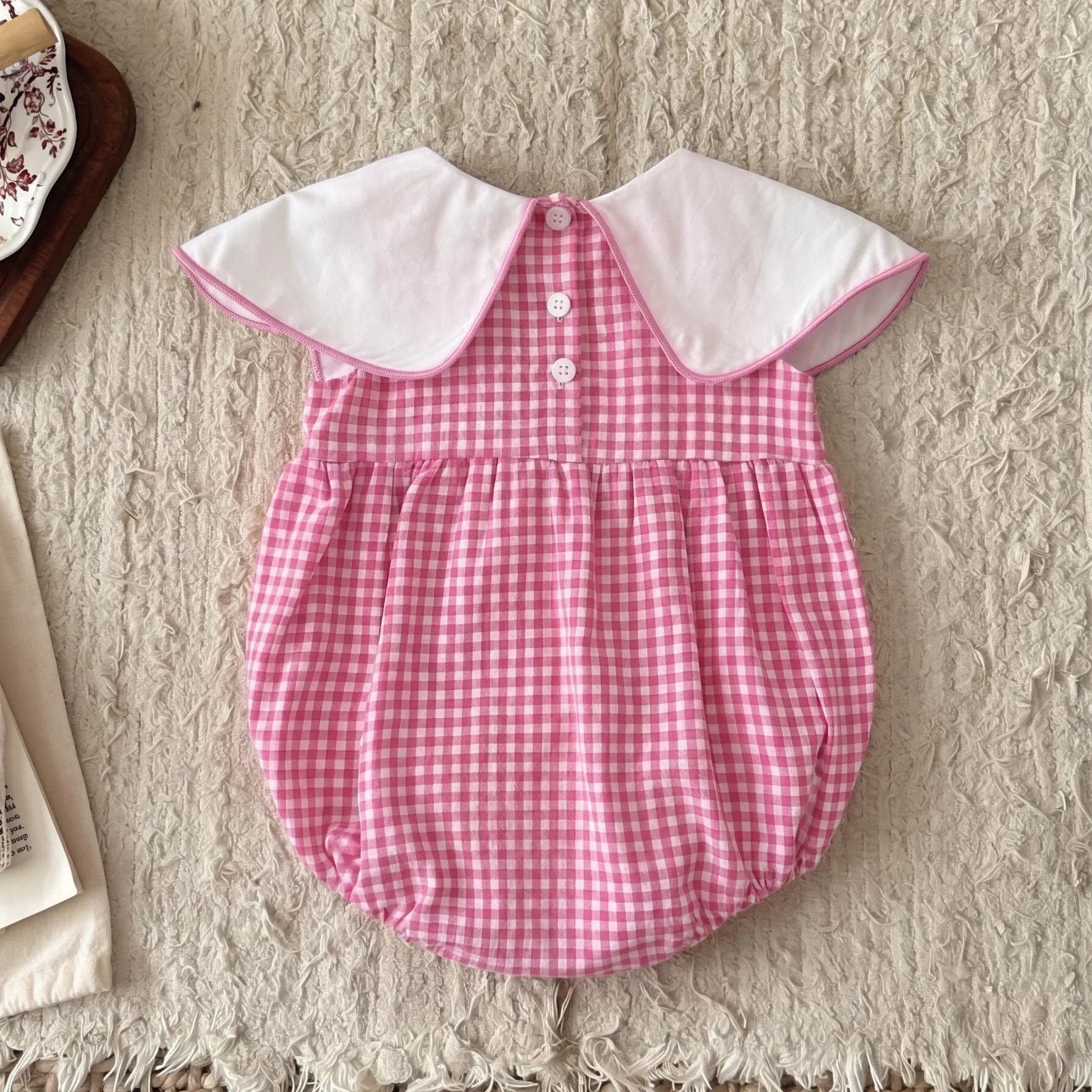 New Summer Newborn Clothes Baby Girls Peter Pan Collar Rompers Infant Baby Girls Strawberry Print Baby Rompers Clothes 0-18M