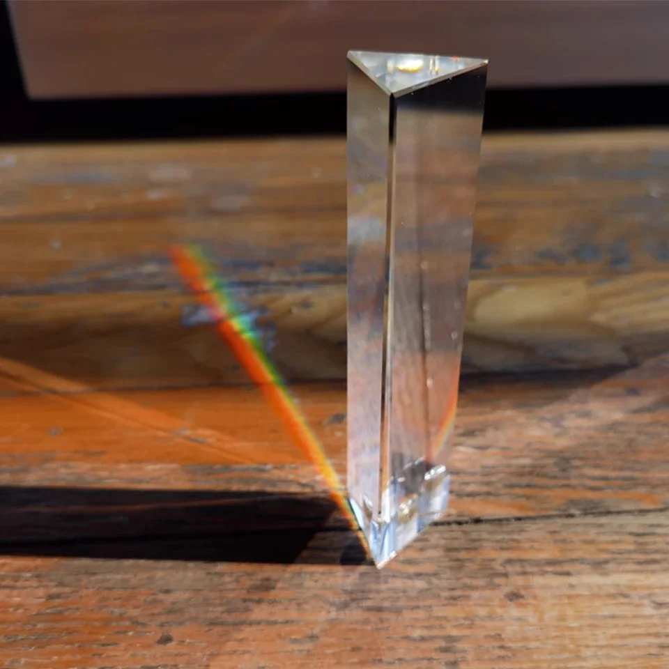 K9 كريستال زجاج الثلاثي بريزم قوس قزح بريزما التصوير المنشور اللون المنشور الفيزياء تجربة الضوء للأطفال