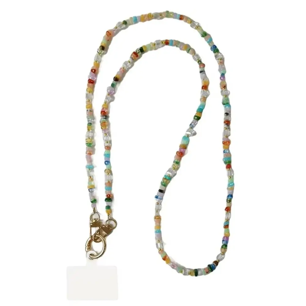 

Stylish Cute Mobile Phone Straps Crossbody Stone Gem Long Phone Lanyard Anti Loss Neck Straps Beads Phone Chain