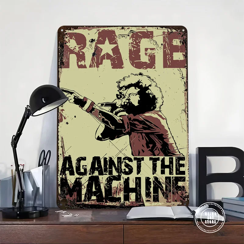 Rage Against the Machine Metal Poster Custom Wall Art Retro Vintage Tinplate Signs for Man Cave Home Decor Living Room House