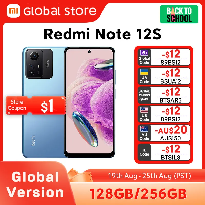 

Новинка, телефон Xiaomi Redmi Note 12S, 128 Гб/256 Гб ПЗУ, экран 6,43 дюйма AMOLED, камера 5000 МП, MTK Helio G96, мАч, 90 Гц