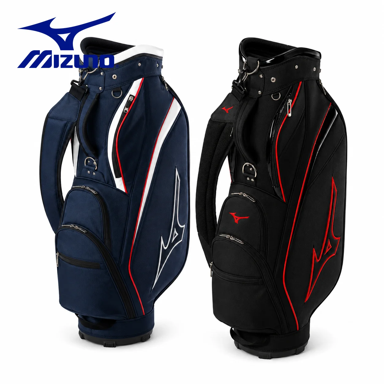 

Mizuno Men's NX6 Golf Cart Bag Lightweight Standard Club Carrier Full Set Storage Navy Black Red Professional Golfing Gear 2026