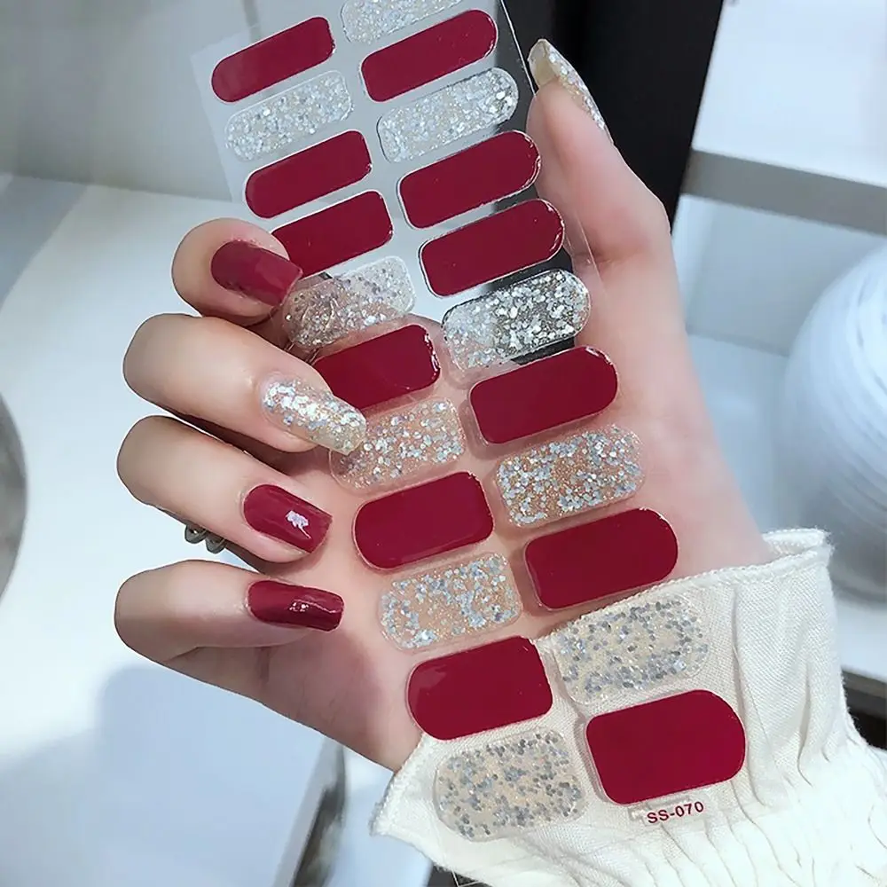 Łatwe do usunięcia 22 paski Żelowe naklejki na paznokcie Florystyczne paski żelowe do paznokci z pełnym pokryciem Półutwardzone naszywki na paznokcie DIY Nail Art Making