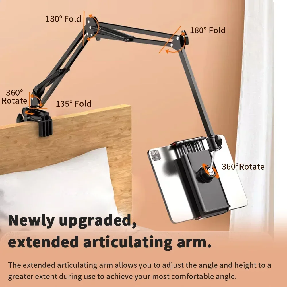 

90cm Metal Arm Tablet Holder For Bed 360 Rotating Stand Mount Bracket Fits 45 11 Inch iPad Phone Tablet​
