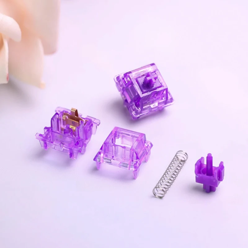 Chosfox Purple Poison V2 Paragraphs Switches Mechanical Keyboard beforehand Big Paragraphs Switch 5Pin Pre Lubed Hot Swap HIFI