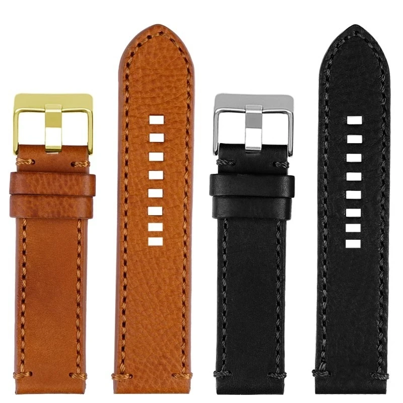 For TUDOR Black Bay Qicheng Bronze Little Red Flower Zenith Vintage Genuine Leather Watch Strap Men 22mm 23mm Cowhide Wristband
