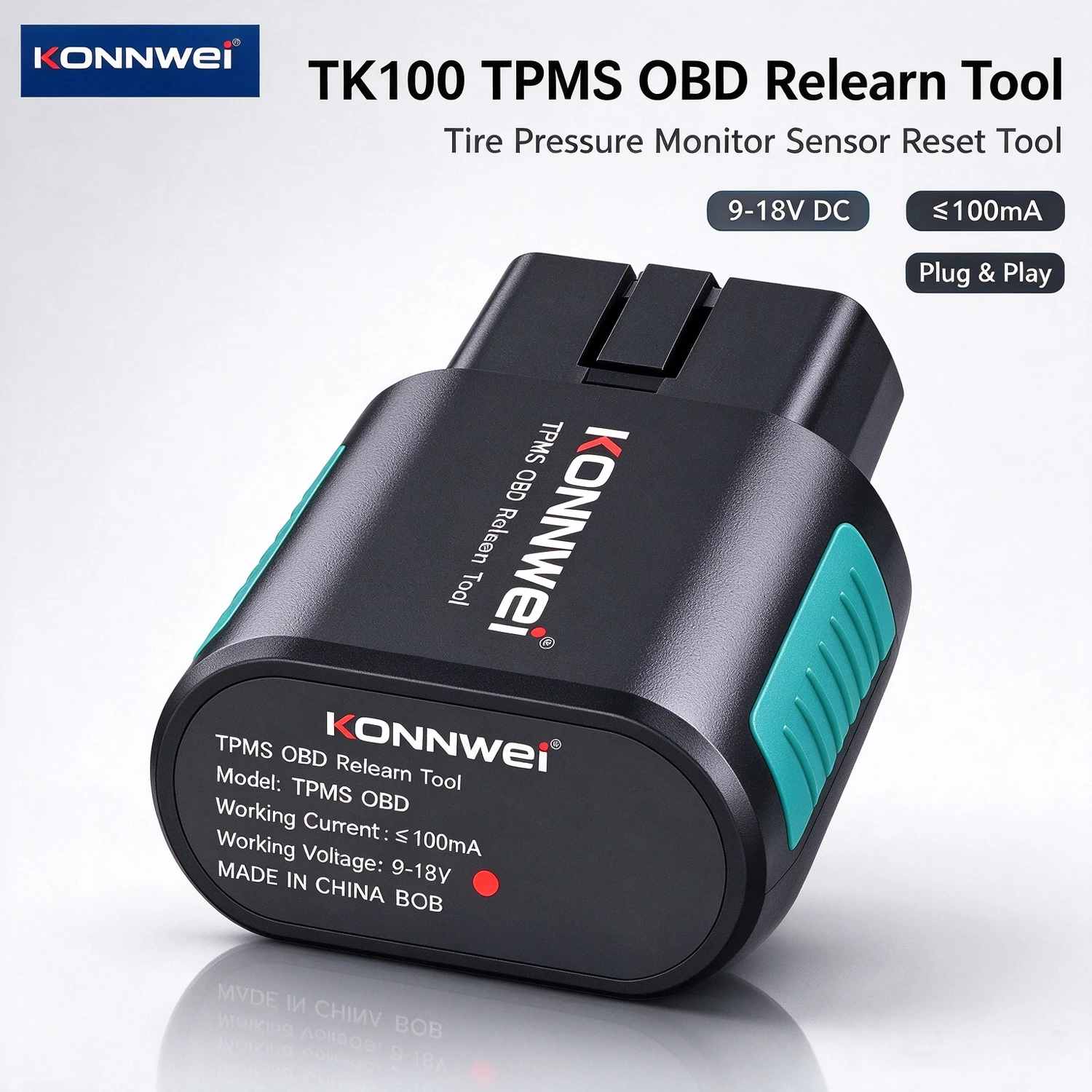 KONNWEI TK100 TPMS OBD Relearn Tool Read TPMS ECU ID TPMS Sensor Activation OBD2 Tire Pressure Monitoring Diagnostic Tool 3 sold