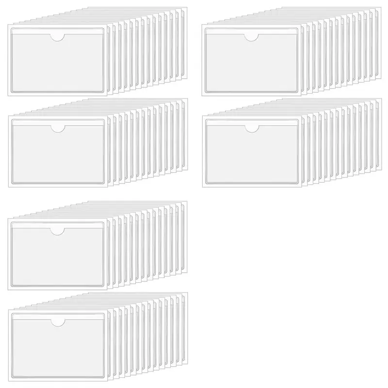 

Прозрачные самоклеящиеся карманы для индексных карточек 4x6 дюймов, с верхней загрузкой, для этикеток (90 шт.)