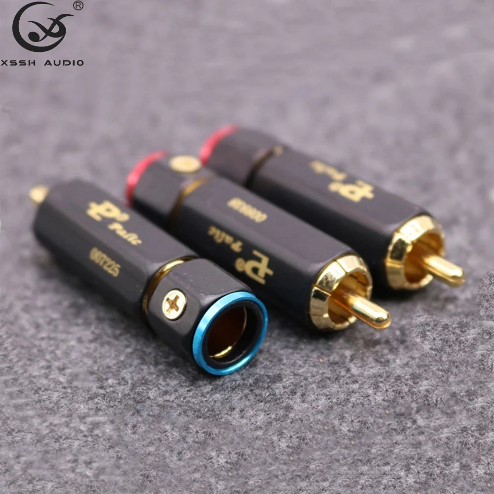 8 stücke RCA Jack YIVO DIY HiFi Nicht-schweißen Rhodium Gold Überzogene Messing 62% Kupfer Männlichen RCA Audio Stecker stecker für 4 ~ 9mm Kabel – Detail 4