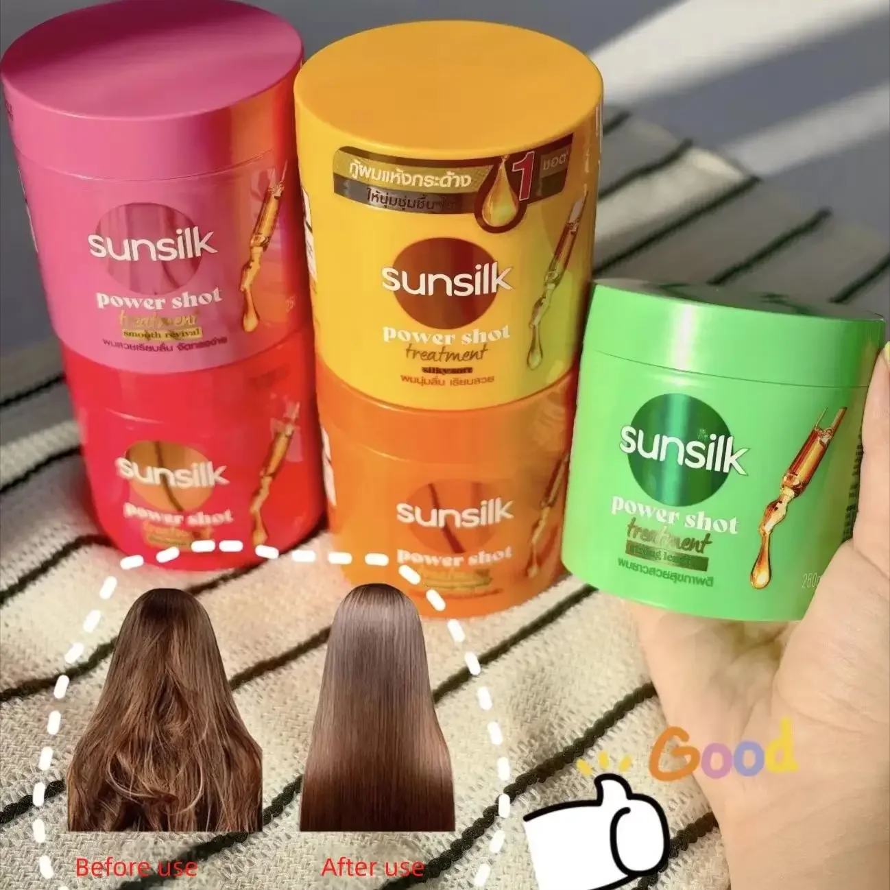 Thai Sunsilk Hair Mask 240ml, Smooth & Nourish Heat-Damaged Hair, Anti-Frizz Repair Conditioner
