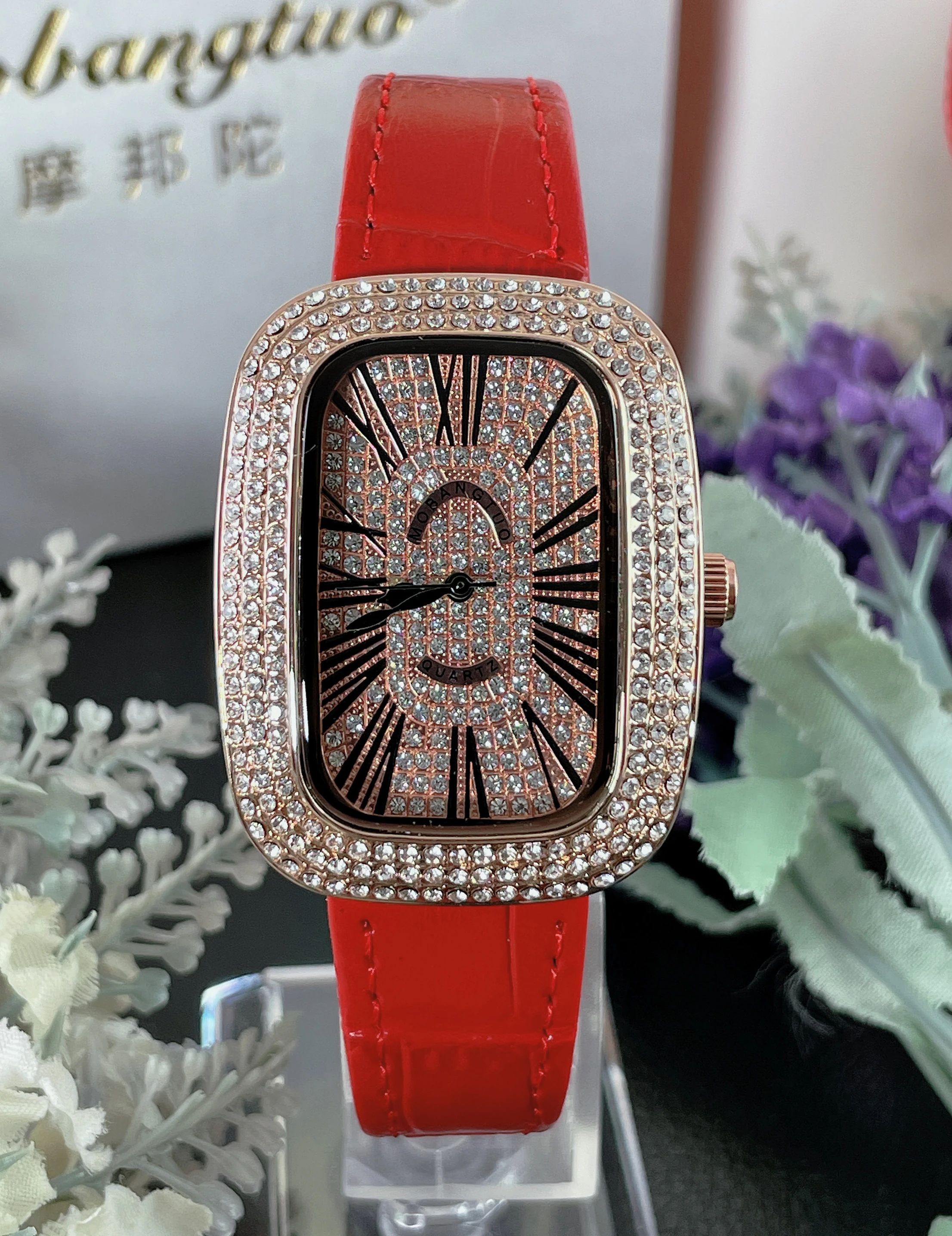 Luxury Ladies Watch Women Top Brand Diamond Dial Leather Quartz Female Wristwatch Reloj Mujer Montre Femme Relogio Feminino