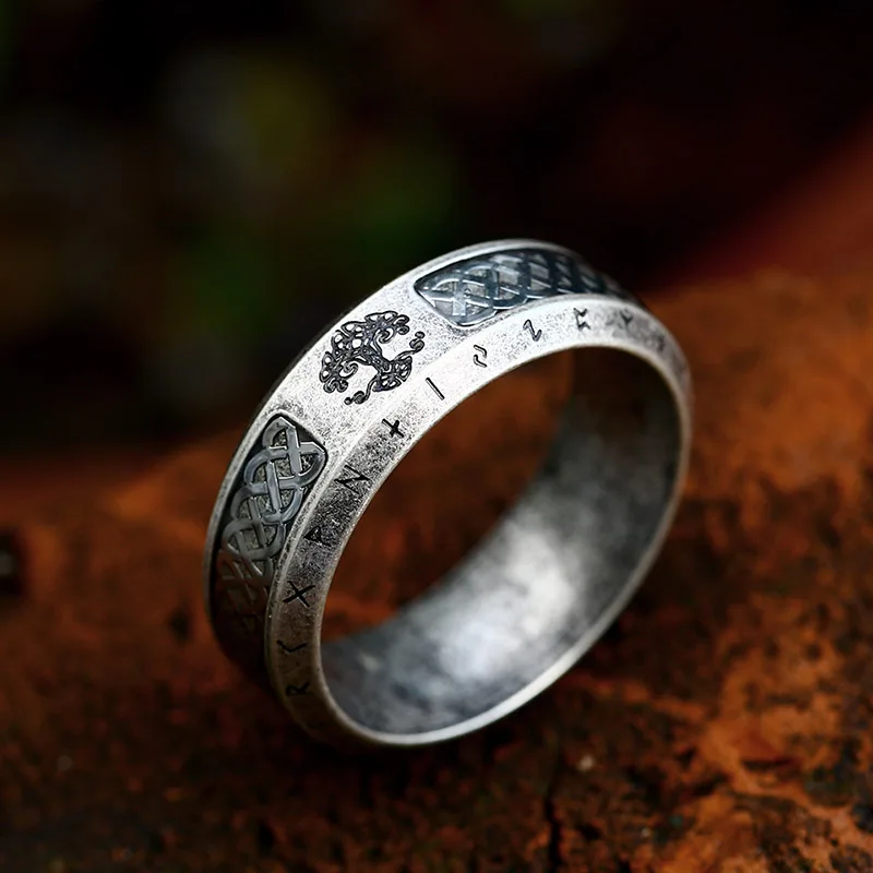 BEIER Width Fashion Viking Rune sequin Ring Simple Wedding Jewelry for man women Lover Gift Retro Style BR-R216