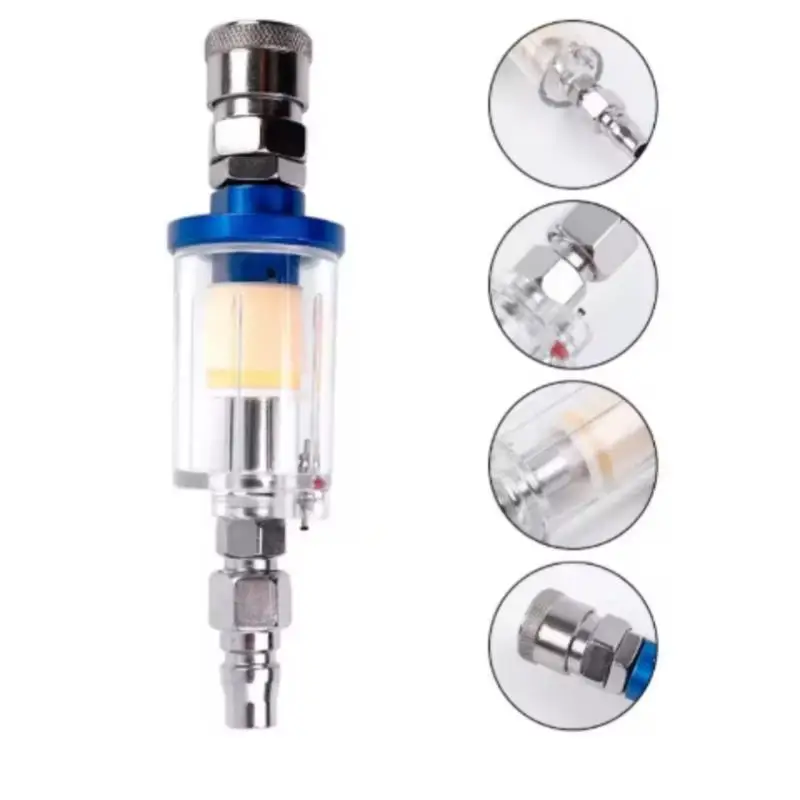 1/4 Inch Thread Clear Water Trap for Air Compressor Moisture Separator Paint Sprayer Oil Water Separator Filter Kit