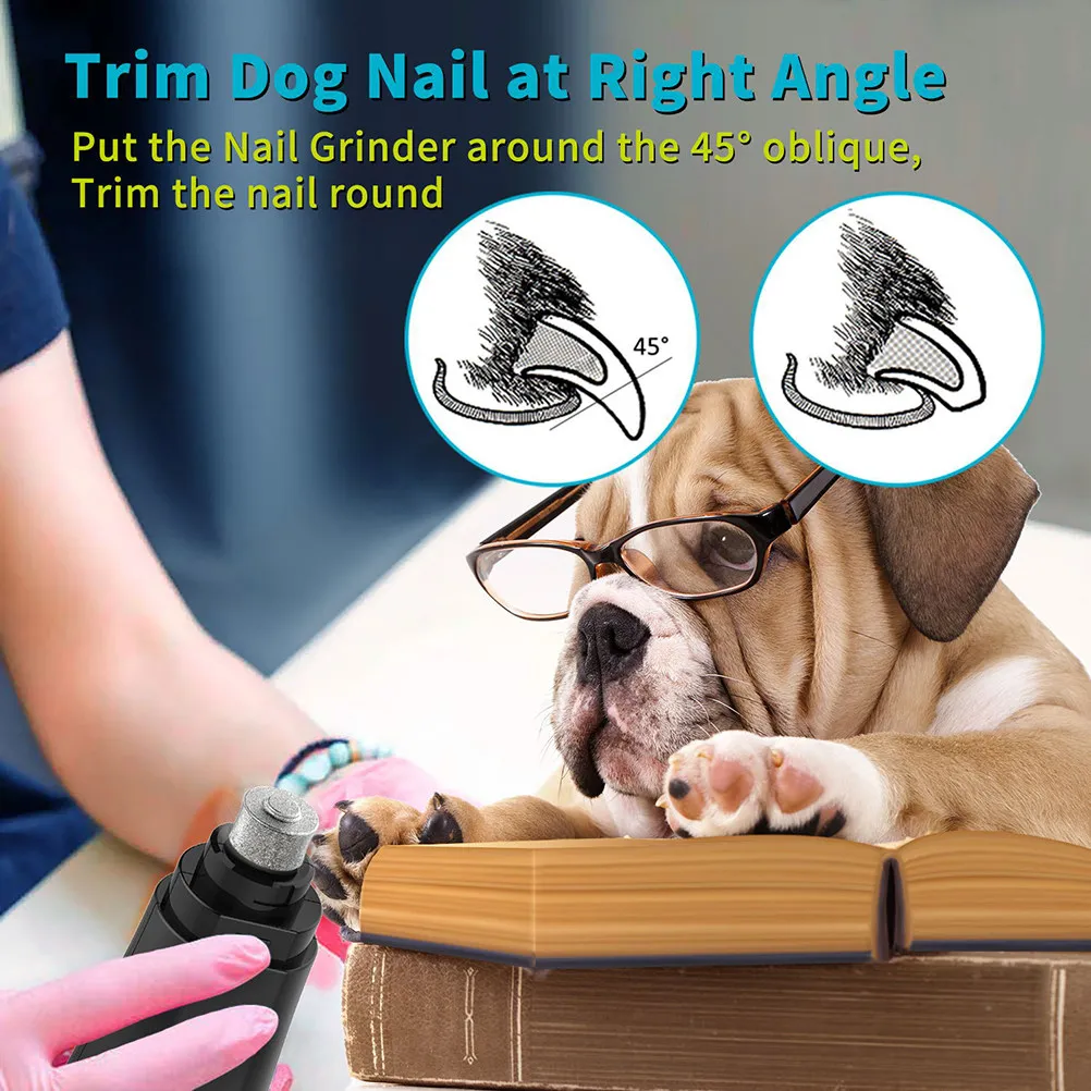 

Pet Nail Trimmer Electric Dog Cat Claw Grinder with Diamond Grinding Head Safe Wear Resistant Nail Cleaner Tool for Smooth Claws
