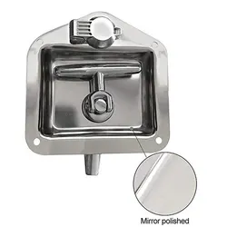 1PCS Folding T-Handle Trailer Door for LATCH T-Handle Large Lock Stainless Keys for Camper RV Truck Toolbox Easy Installation