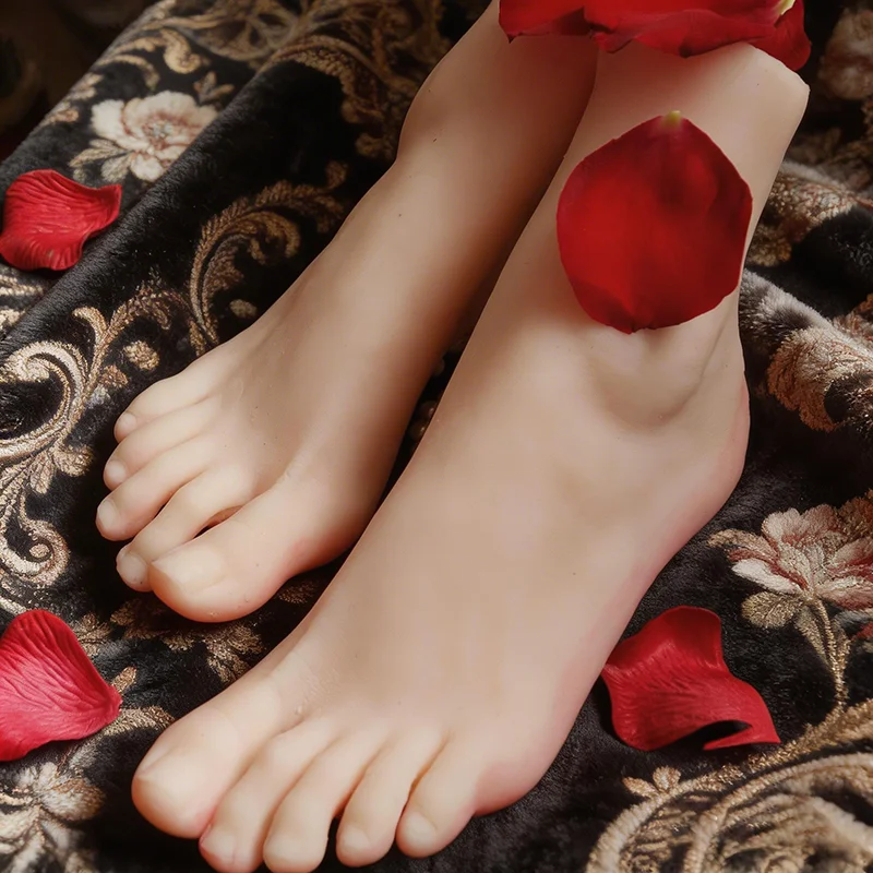 

Lifelike TPE Female Silicone Foot Model Mannequin for Fake Nail Practice Shoes Sock Display Props Flexible TPE Material 3801