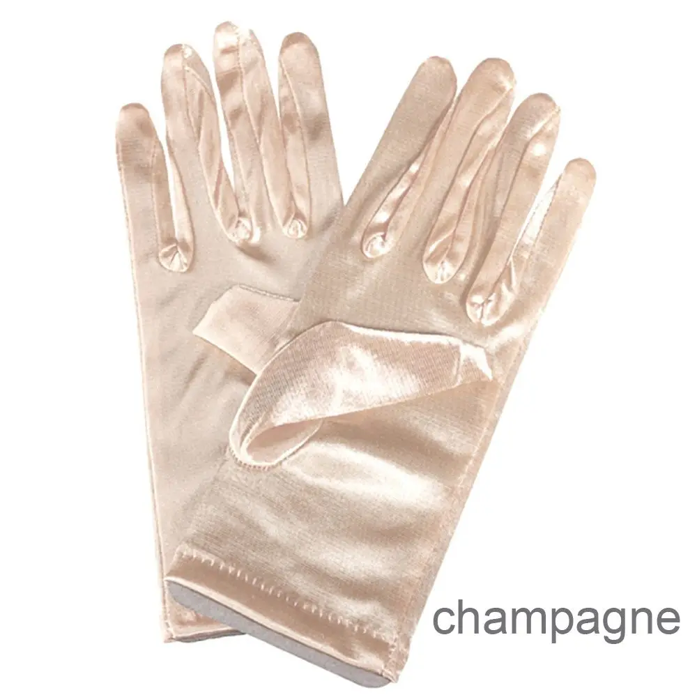 

Elegant Stretch Satin Bridal Opera Finger Gloves Wrist Stretch Satin Role Play Accessories Wedding Gloves