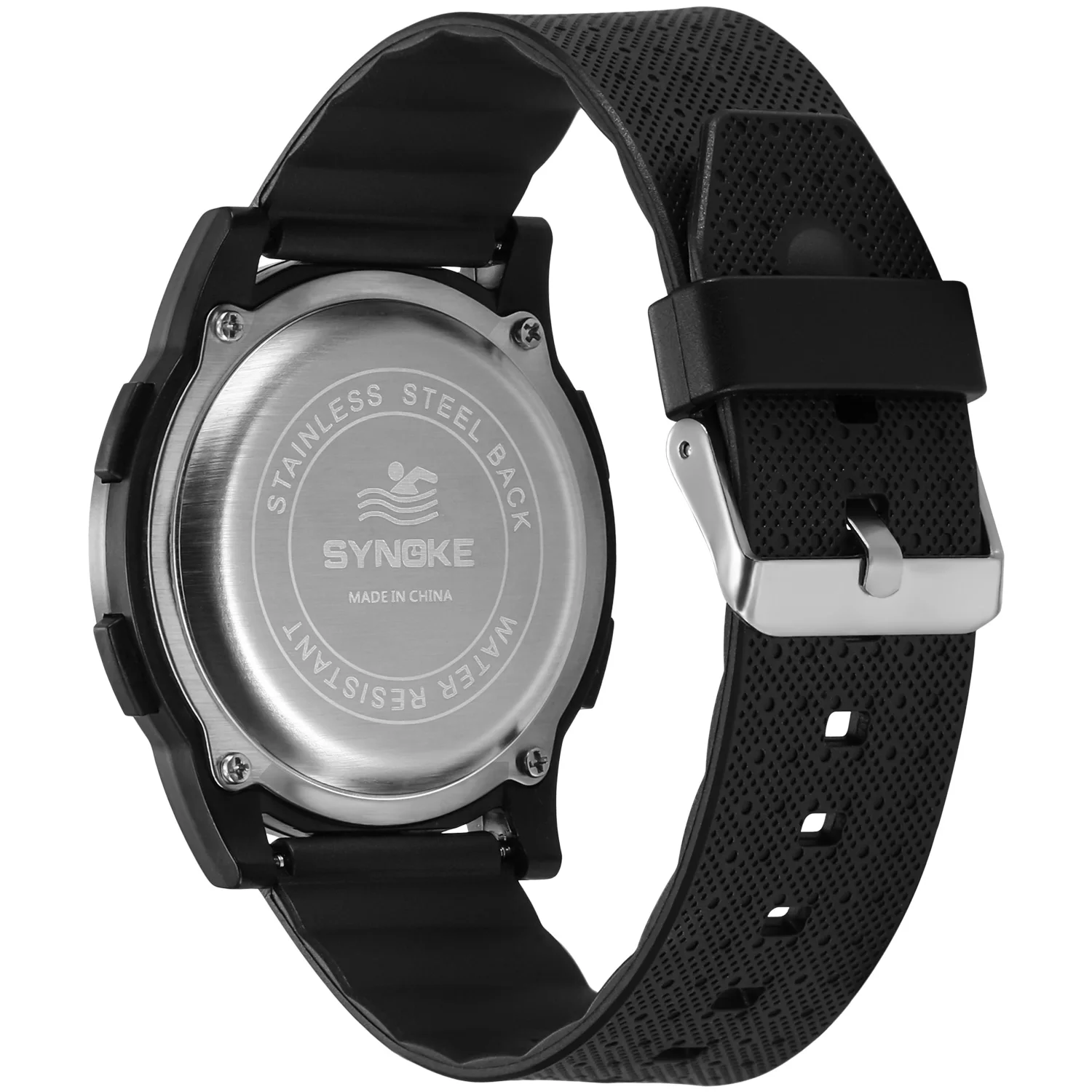 Round LED Light Up Electronic Watch, Waterproof Sports Watch for Men SYNOKE Brand