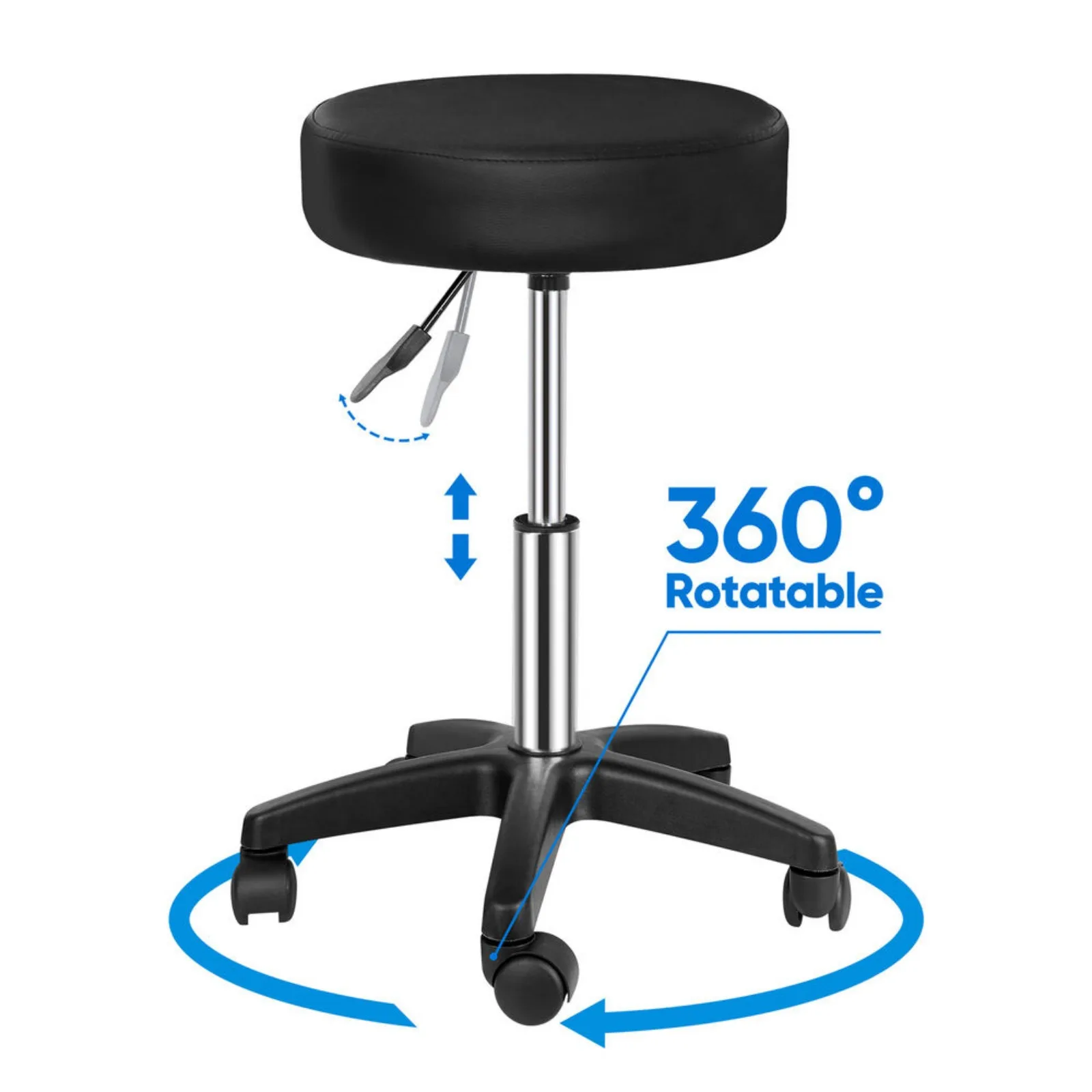 US Salon Stool Adjustable Hydraulic Rolling Swivel Stool Tattoo Massage Spa Chair