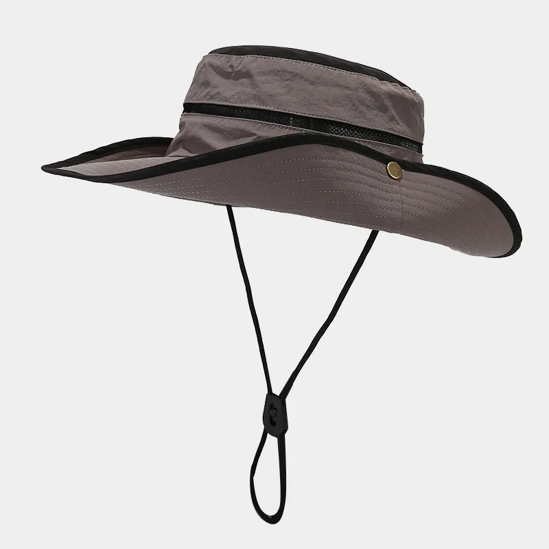 Bucket Hat Men Women Summer Protection Big Brim Cap With String Accessory For Beach Swimming  Hiking Work Outdoor