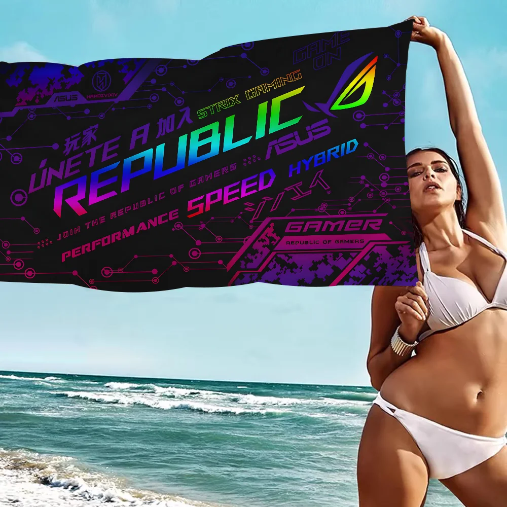 ASUS ROG Republic of Gamers Logo Towel Microfiber Beach Towel Absorbent Quick dry Soft Yoga Swimming Resort Mountain Climbing